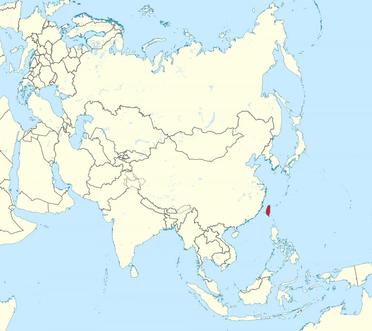 تائیوان نقشہ ایشیا میں