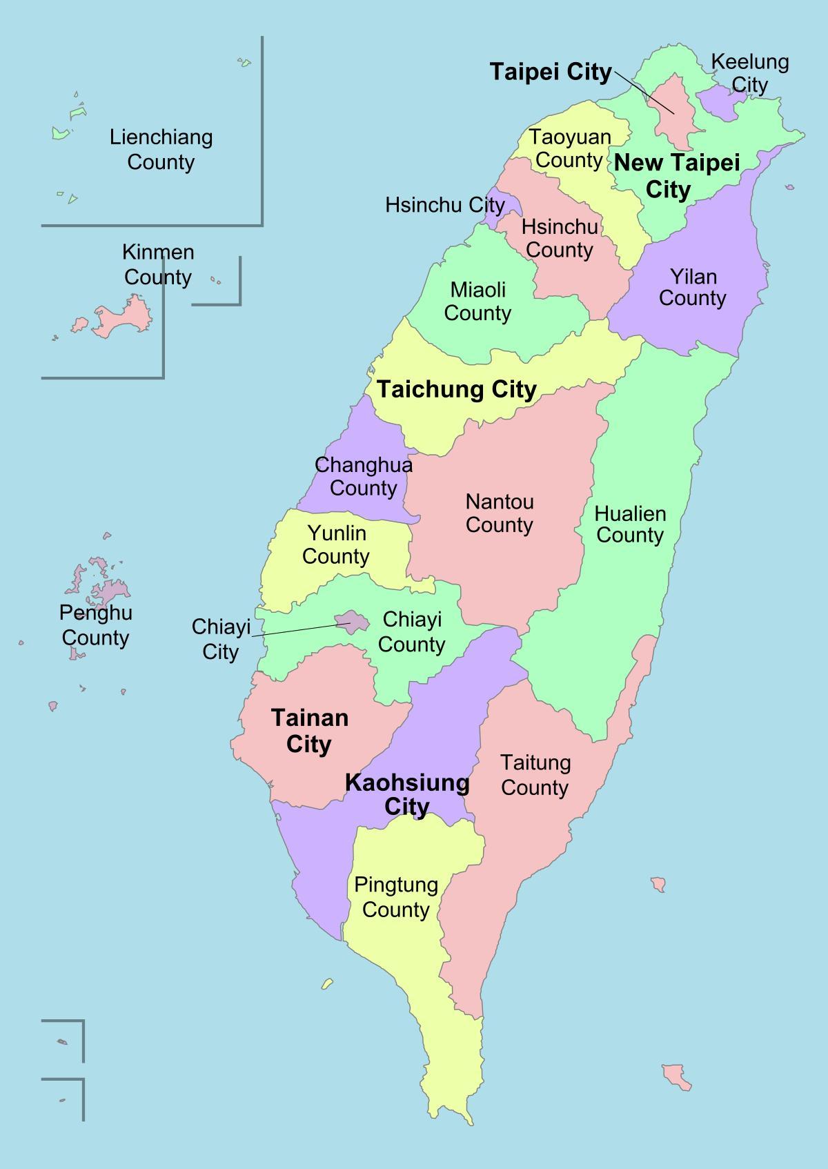 نقشہ تائیوان کے ضلع 