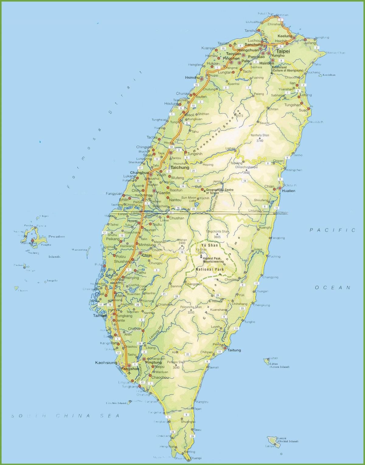 کا نقشہ تائیوان