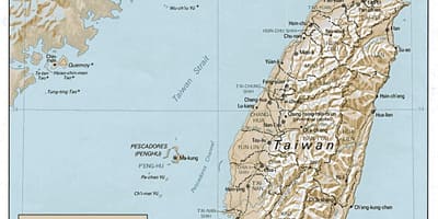 کا نقشہ تائیوان topographic